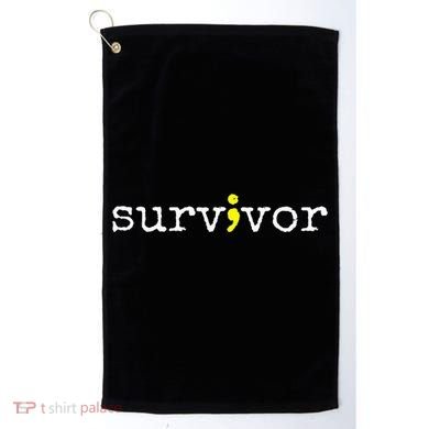 Suicide Awareness Support Symbol Recovery Survivor Semicolon Golf Towel