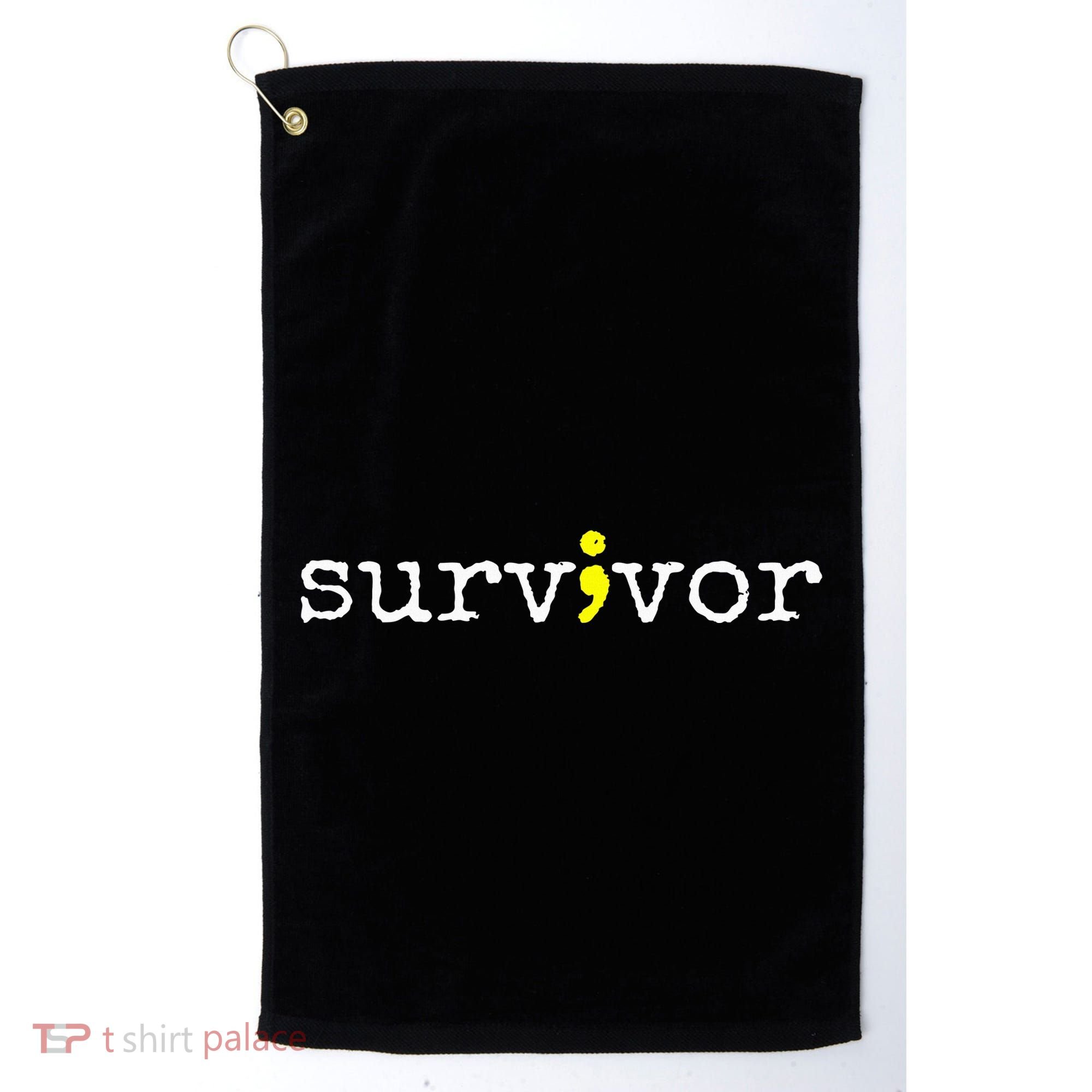 Suicide Awareness Support Symbol Recovery Survivor Semicolon Golf Towel