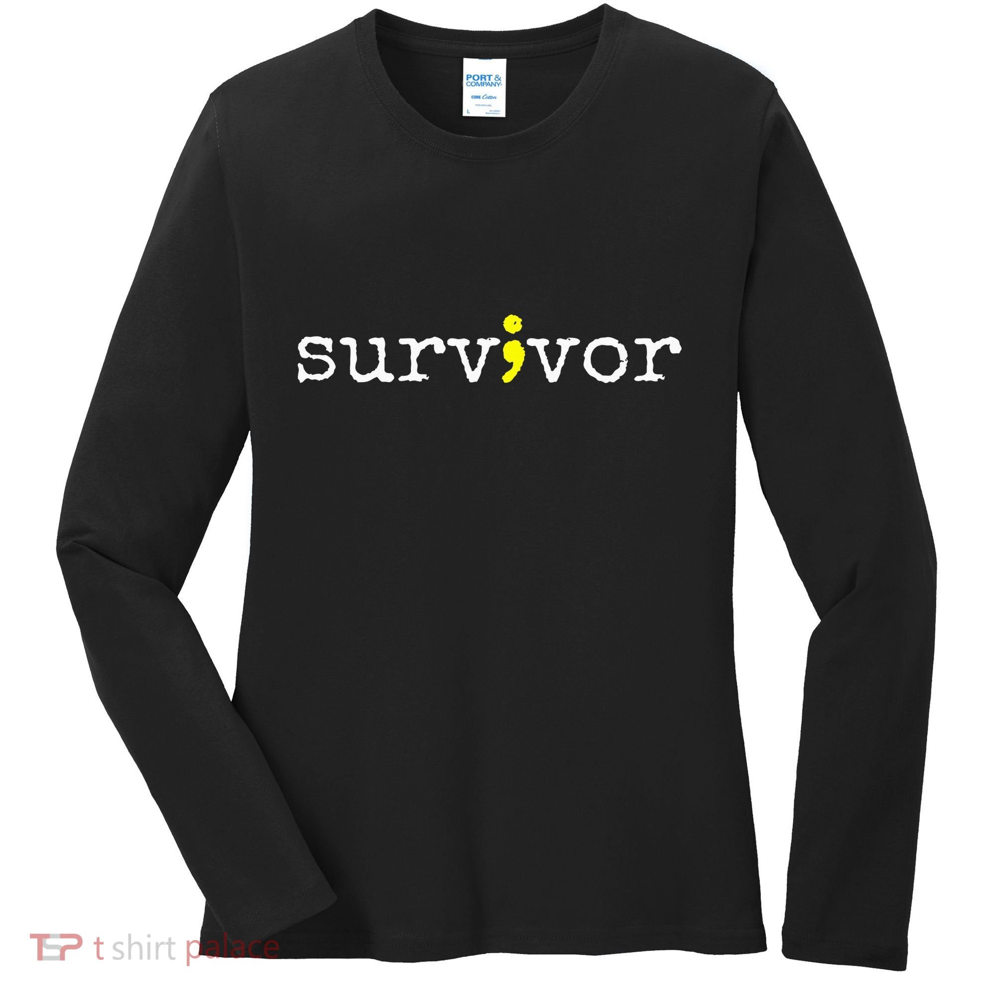 Suicide Awareness Support Symbol Recovery Survivor Semicolon Women's Long Sleeve Shirt