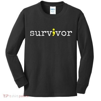 Suicide Awareness Support Symbol Recovery Survivor Semicolon Kids Long Sleeve Shirt