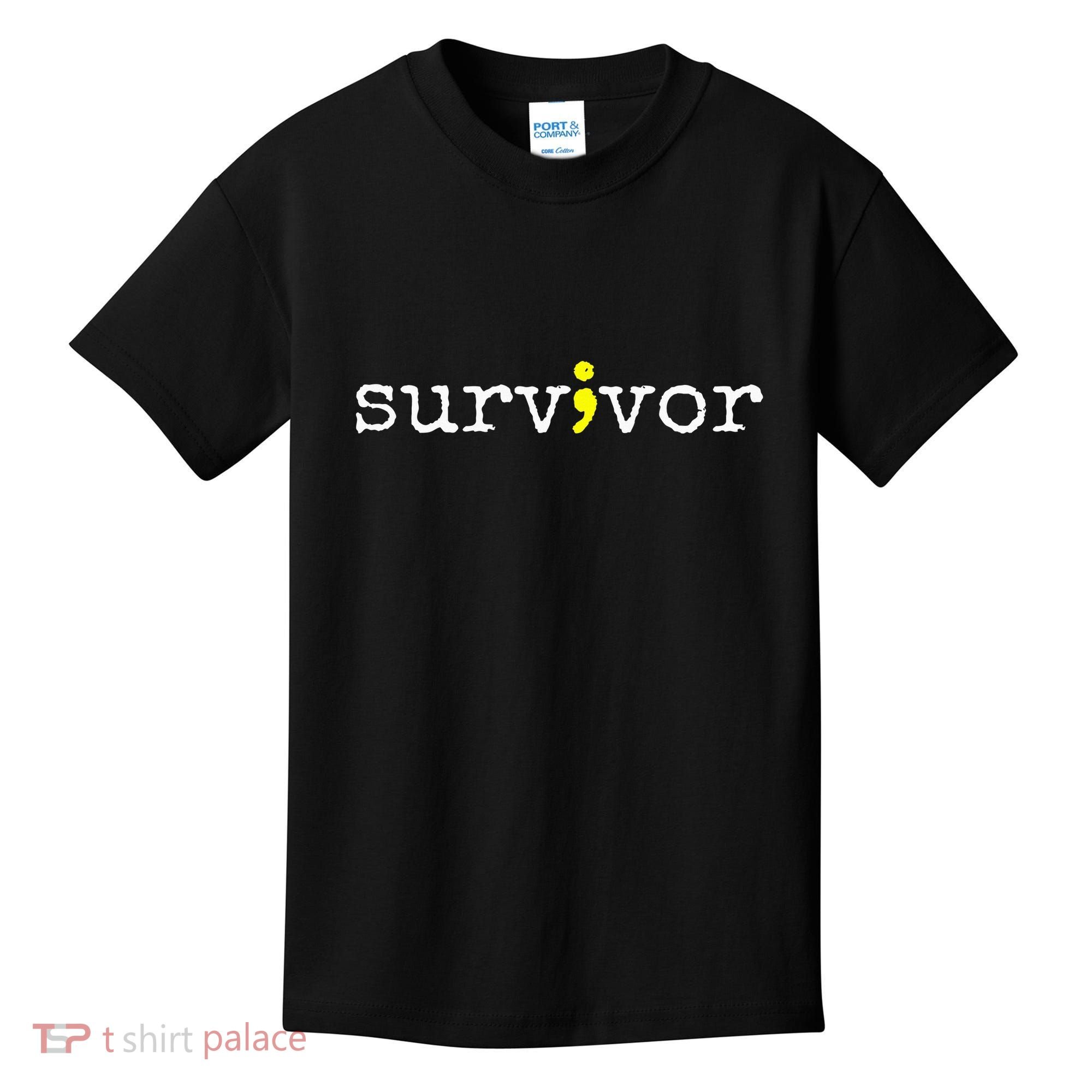 Suicide Awareness Support Symbol Recovery Survivor Semicolon Kids T-Shirt
