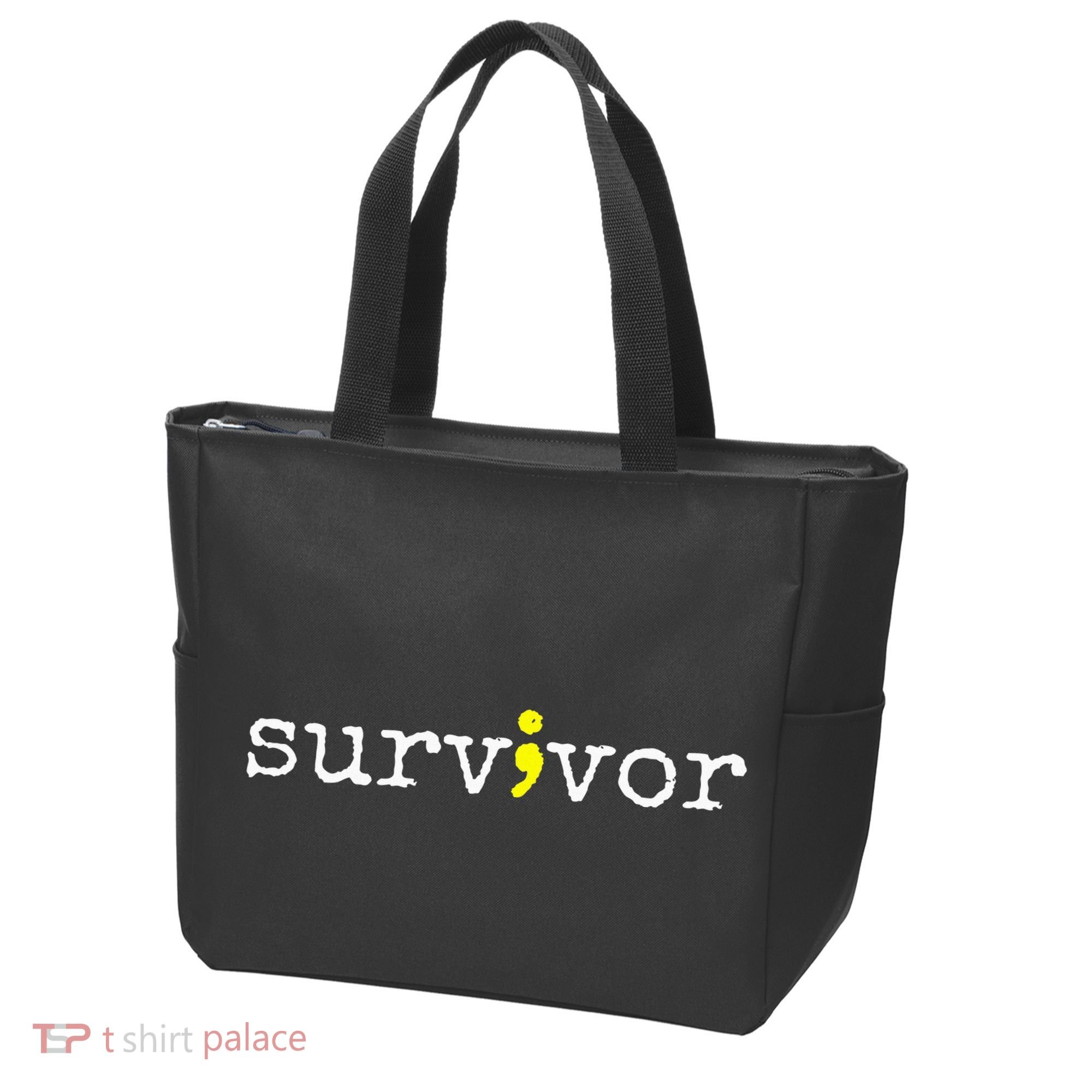 Suicide Awareness Support Symbol Recovery Survivor Semicolon Tote Bag