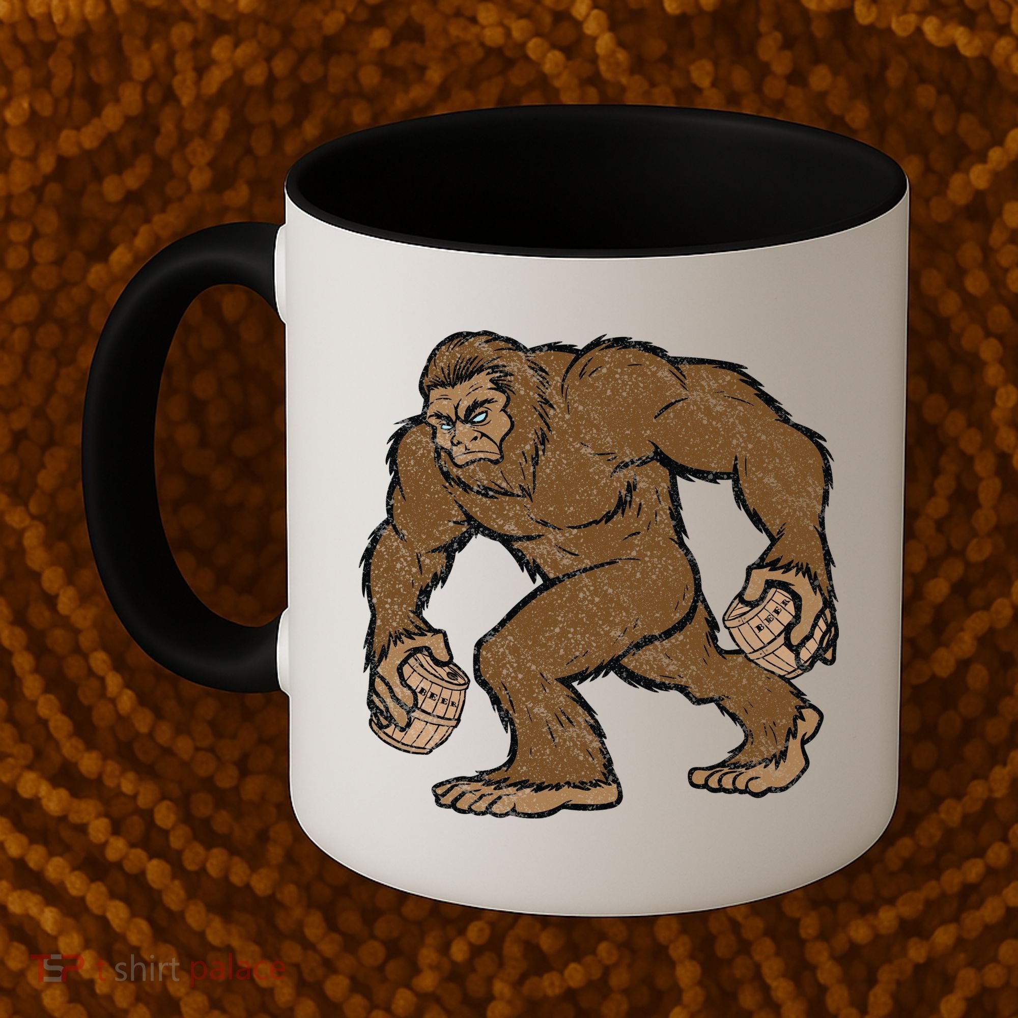 Sasquatch Bigfoot With Beer Kegs Coffee Mug
