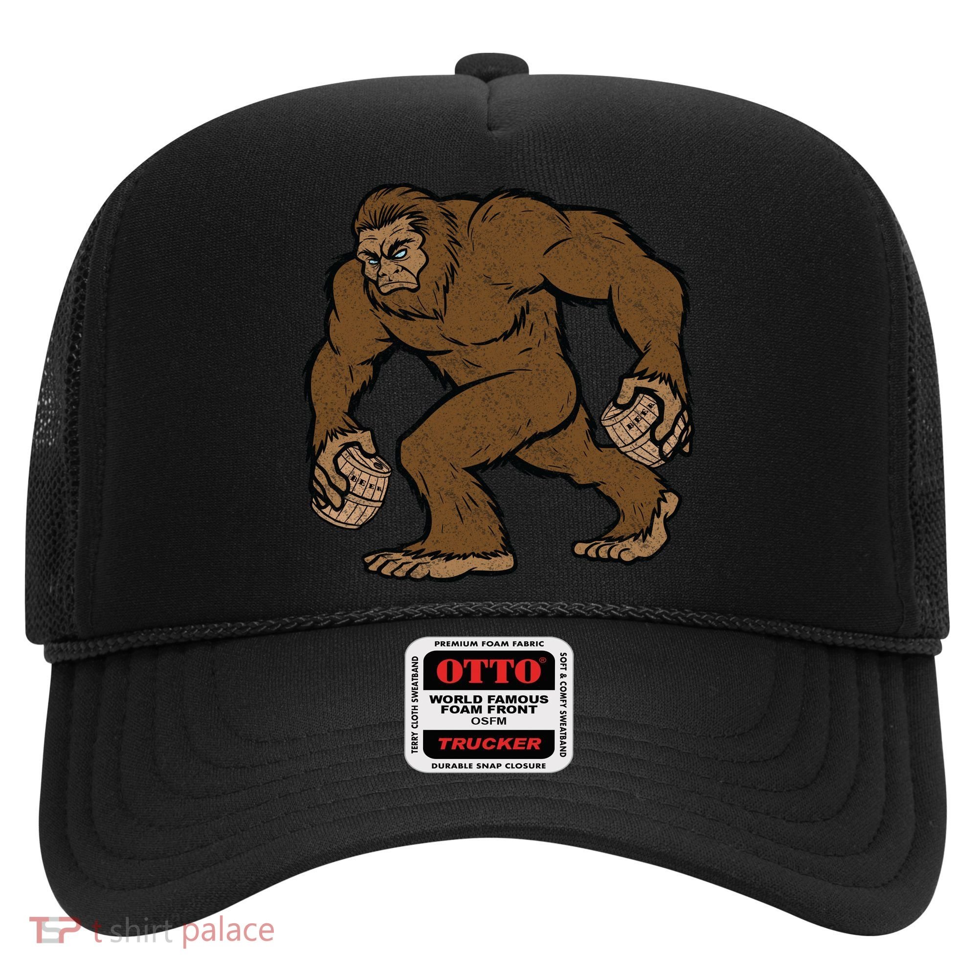 Sasquatch Bigfoot With Beer Kegs Hat