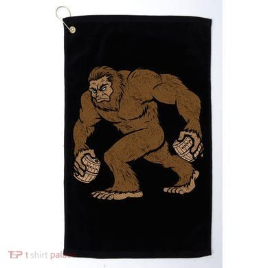 Sasquatch Bigfoot With Beer Kegs Golf Towel