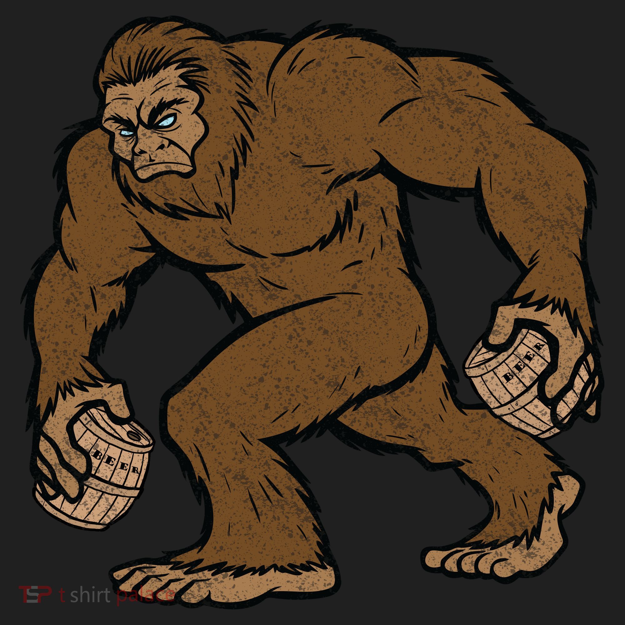 Sasquatch Bigfoot With Beer Kegs Golf Towel