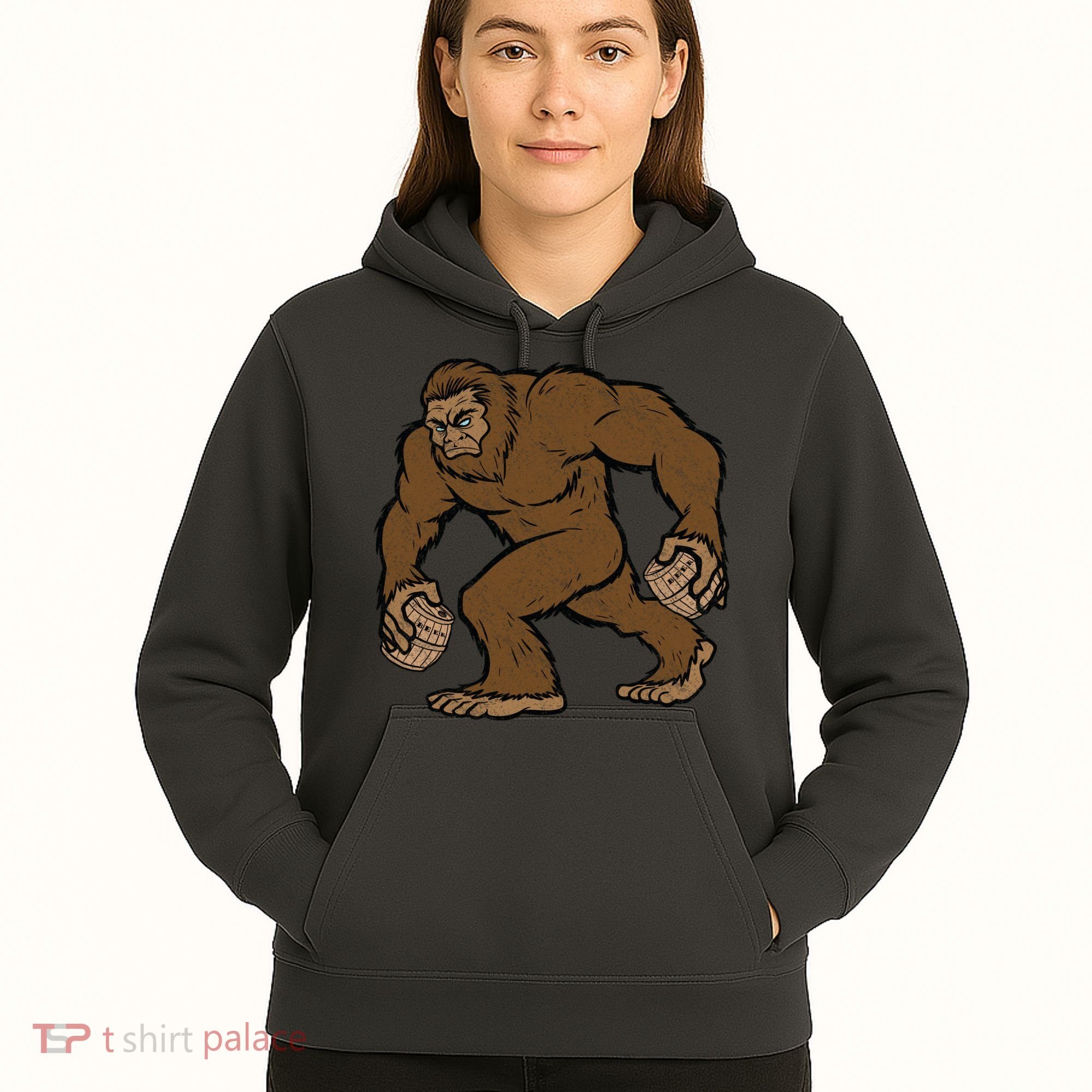 Sasquatch Bigfoot With Beer Kegs Hoodie