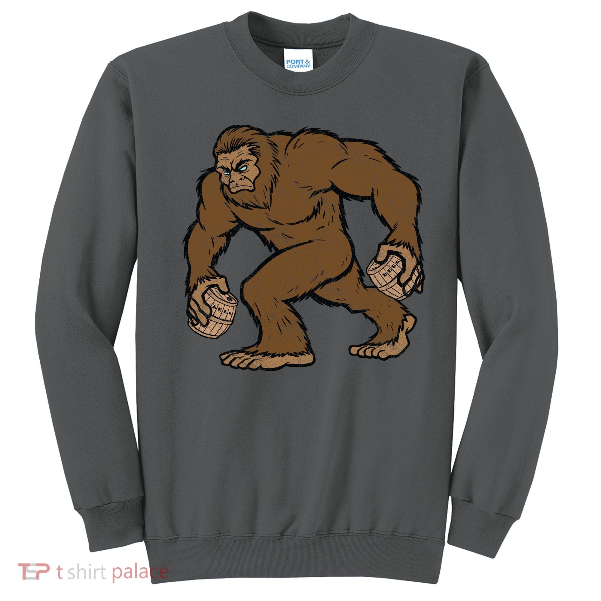 Sasquatch Bigfoot With Beer Kegs Sweatshirt