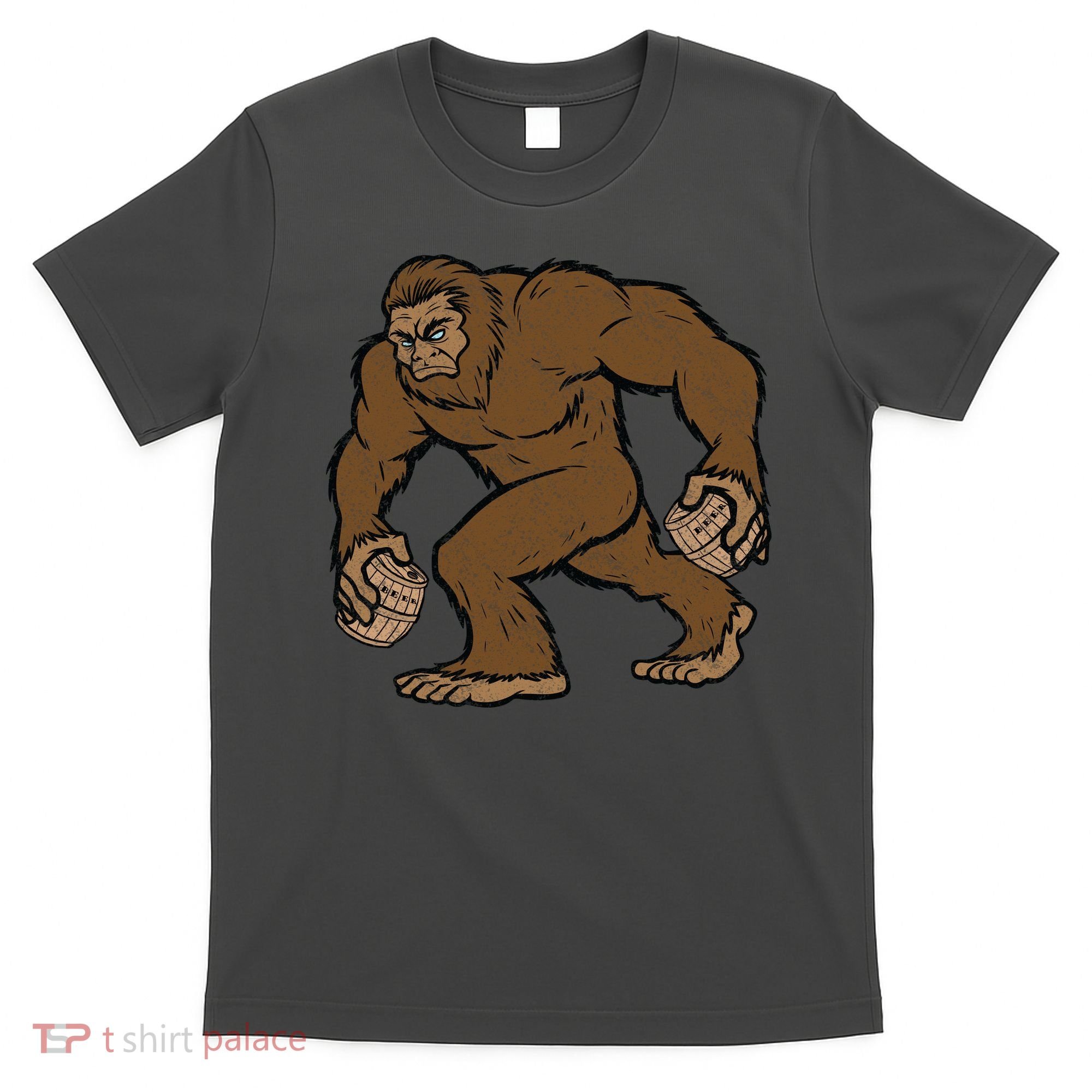 Sasquatch Bigfoot With Beer Kegs T-Shirt
