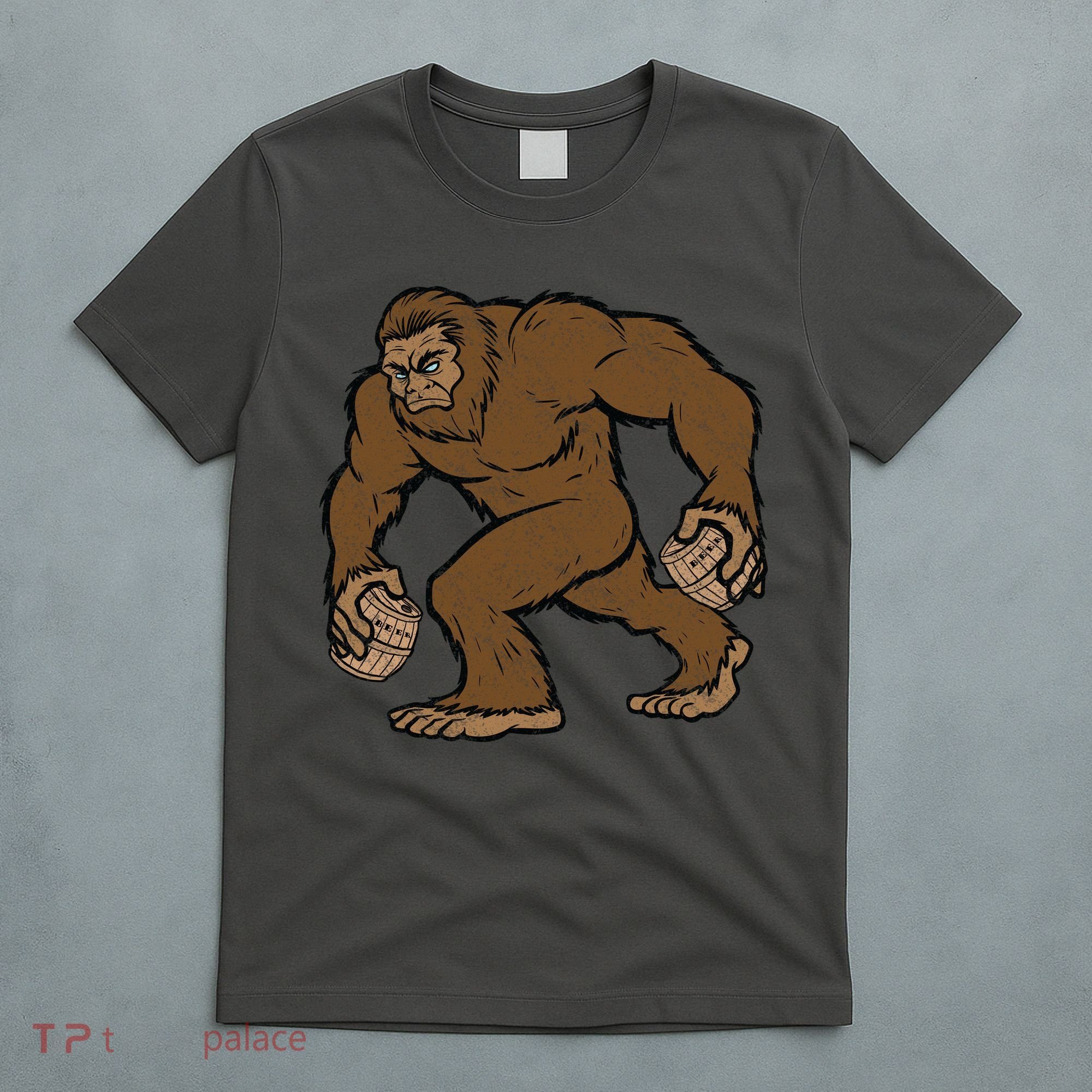Sasquatch Bigfoot With Beer Kegs T-Shirt