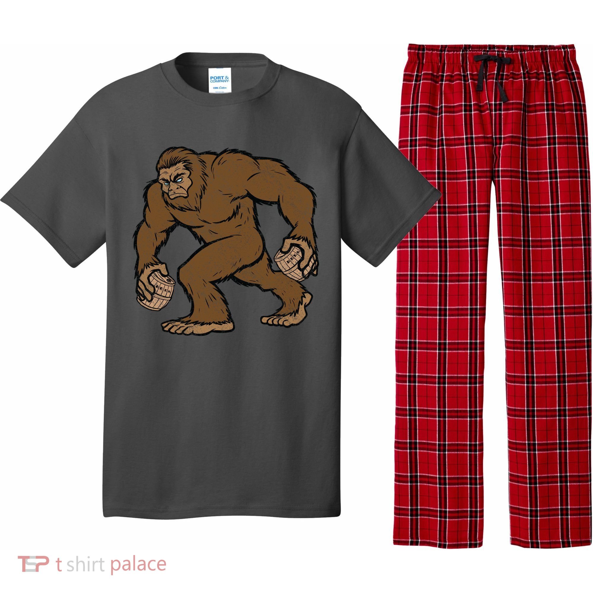Sasquatch Bigfoot With Beer Kegs Pajama Set