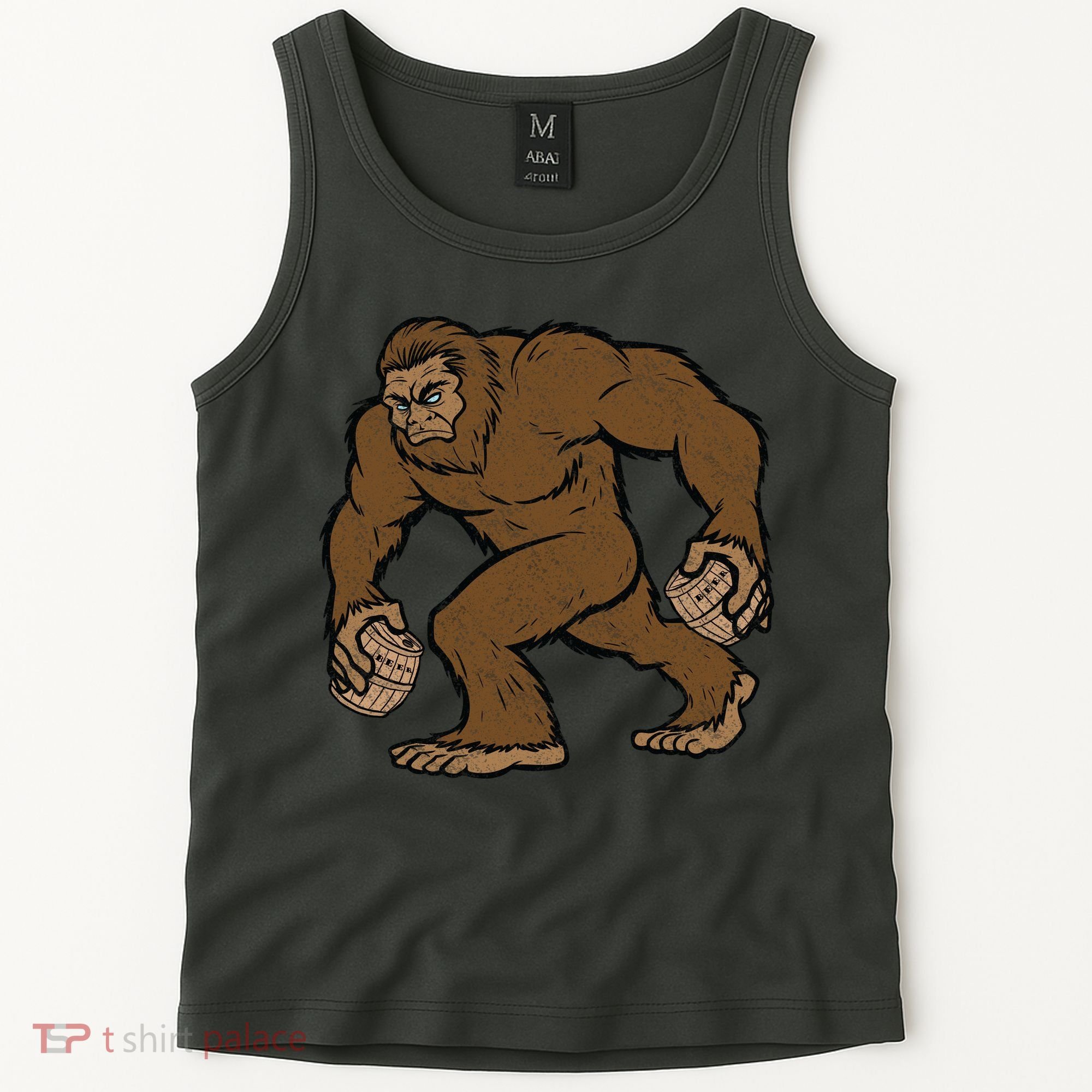 Sasquatch Bigfoot With Beer Kegs Tank Top