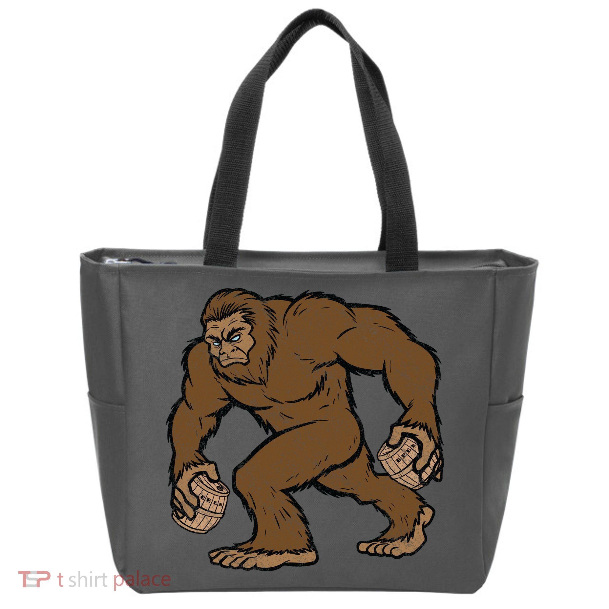 Sasquatch Bigfoot With Beer Kegs Tote Bag