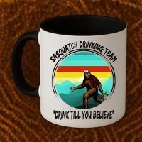 Sasquatch Drinking Team Drink Till You Believe Coffee Mug thumb 2