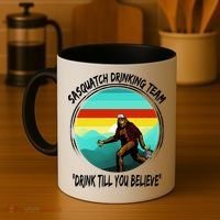 Sasquatch Drinking Team Drink Till You Believe Coffee Mug thumb 4