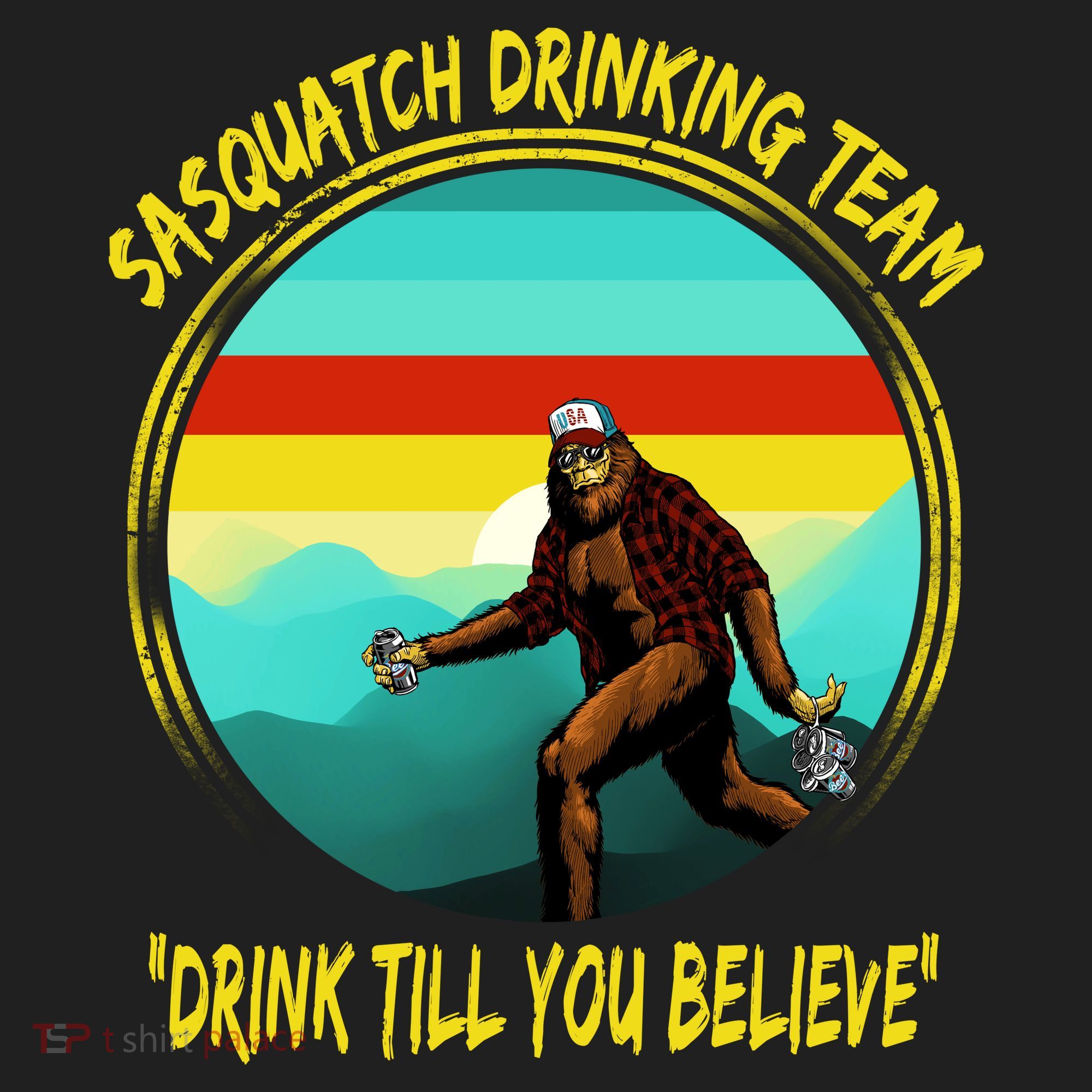 Sasquatch Drinking Team Drink Till You Believe Beanie