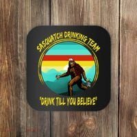 Sasquatch Drinking Team Drink Till You Believe Coaster thumb 0