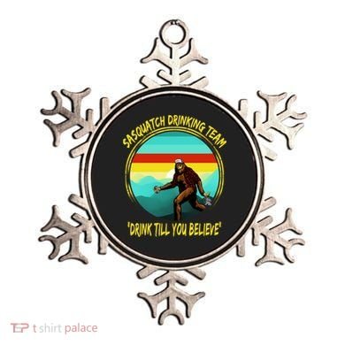 Sasquatch Drinking Team Drink Till You Believe Ornament