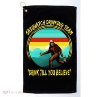 Sasquatch Drinking Team Drink Till You Believe Golf Towel thumb 0