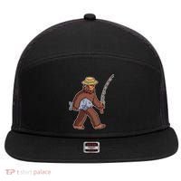 Sasquatch Gone Fishing 7 Panel Mesh Trucker Snapback Hat thumb 0