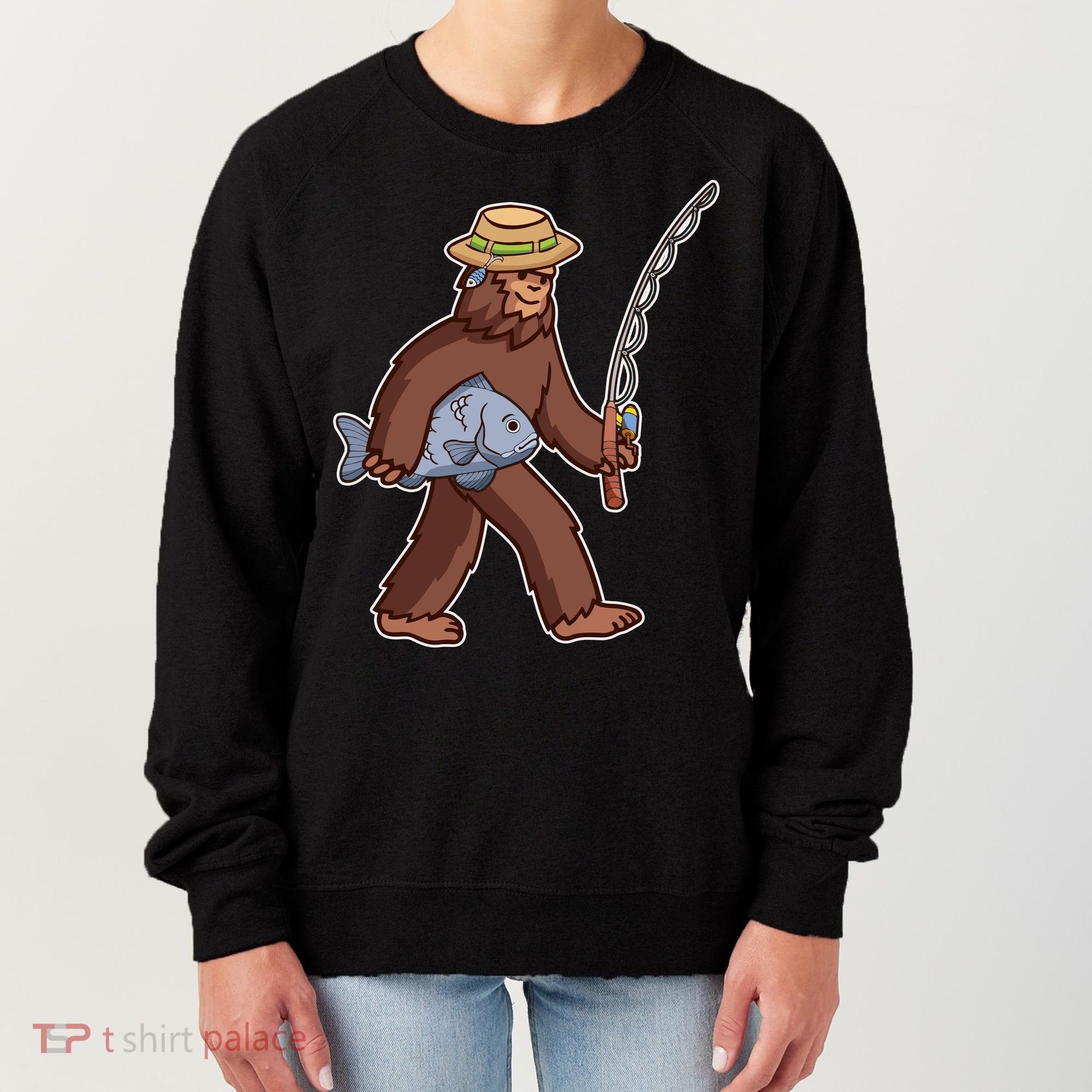 Sasquatch Gone Fishing Women's Sweatshirt