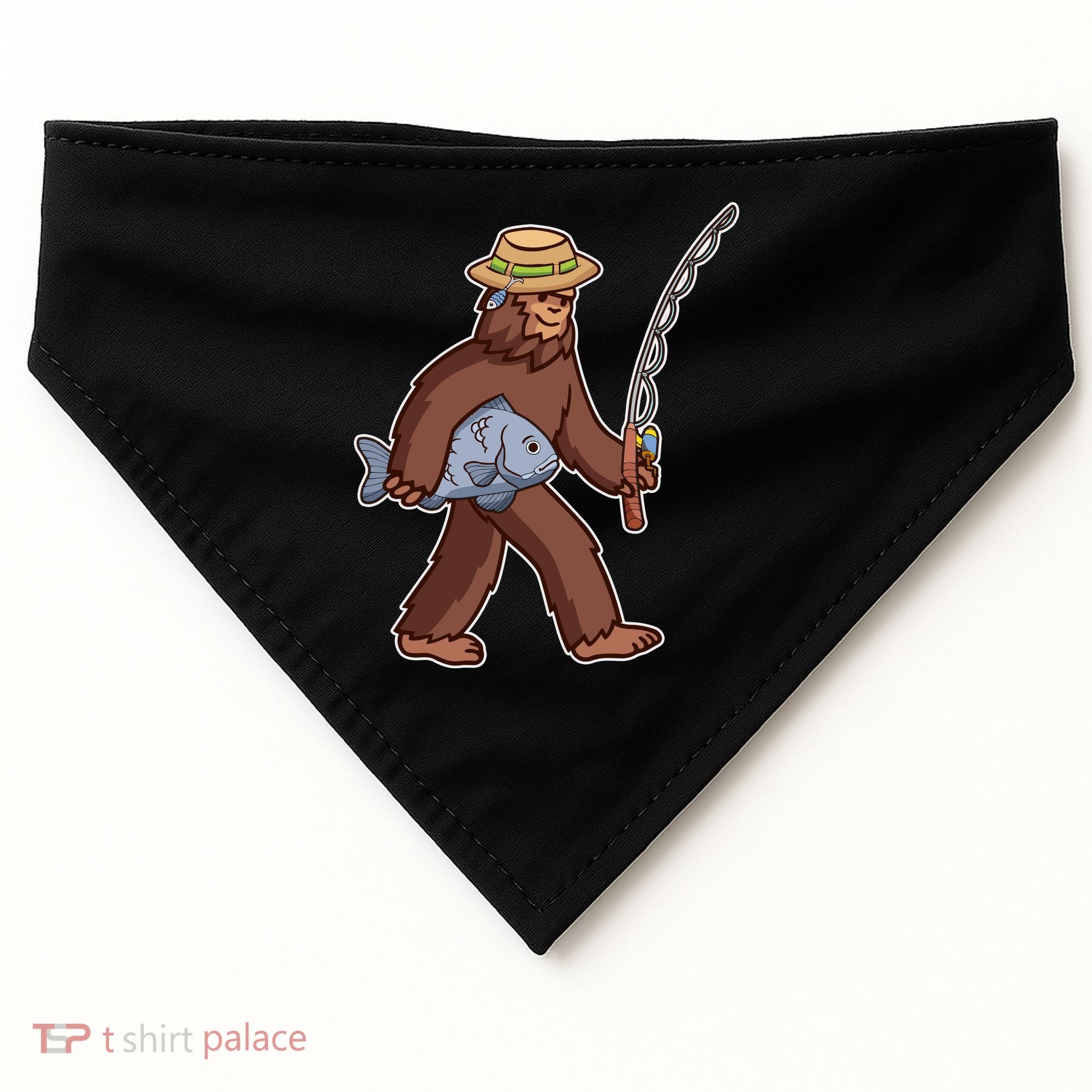 Sasquatch Gone Fishing USA-Made Doggie Bandana