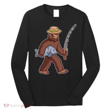 Sasquatch Gone Fishing Long Sleeve Shirt