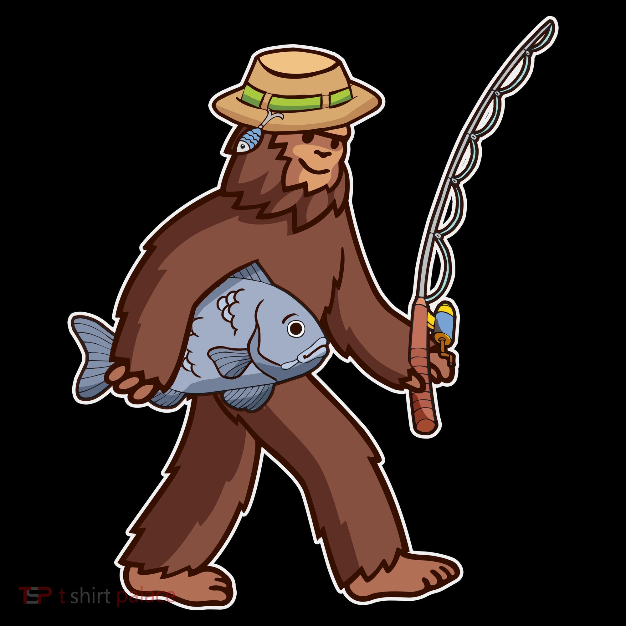 Sasquatch Gone Fishing Apron