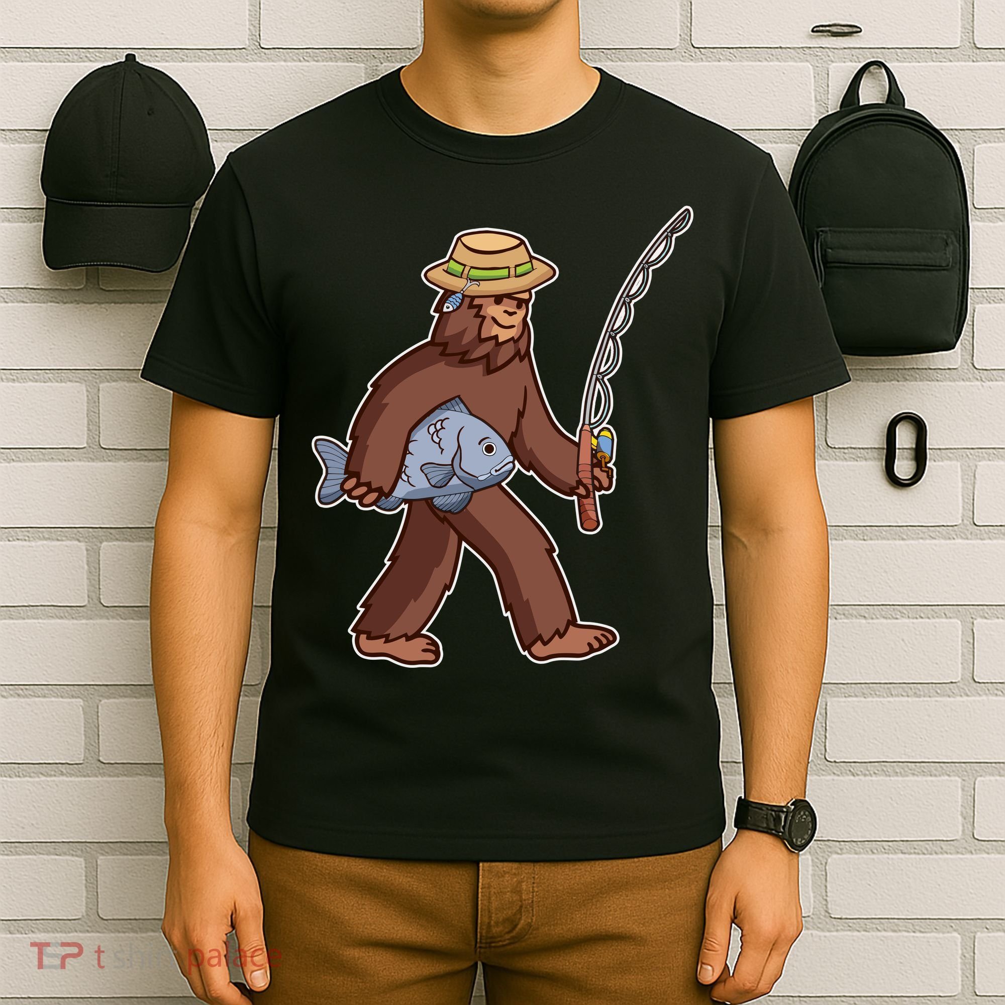 Sasquatch Gone Fishing T-Shirt