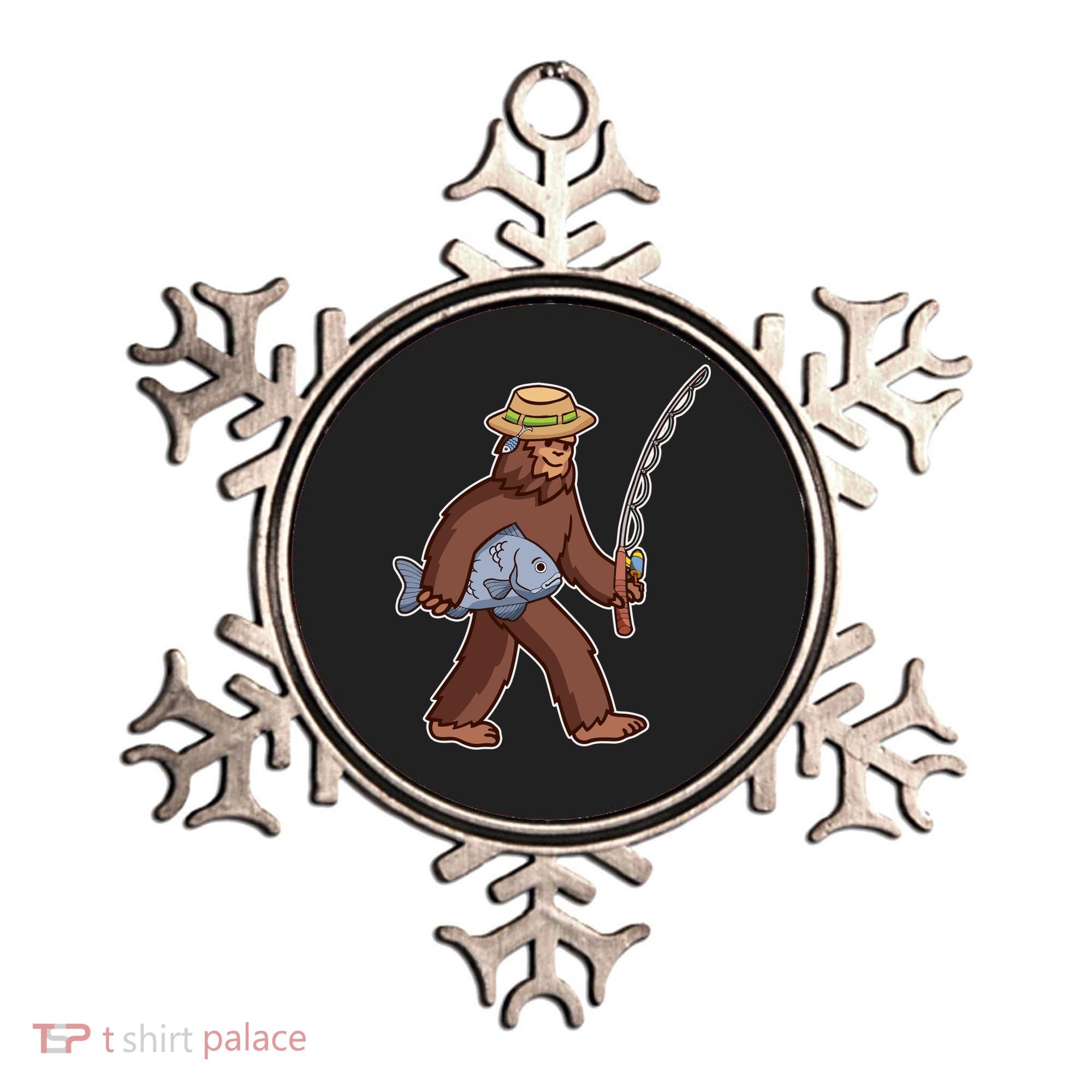 Sasquatch Gone Fishing Ornament