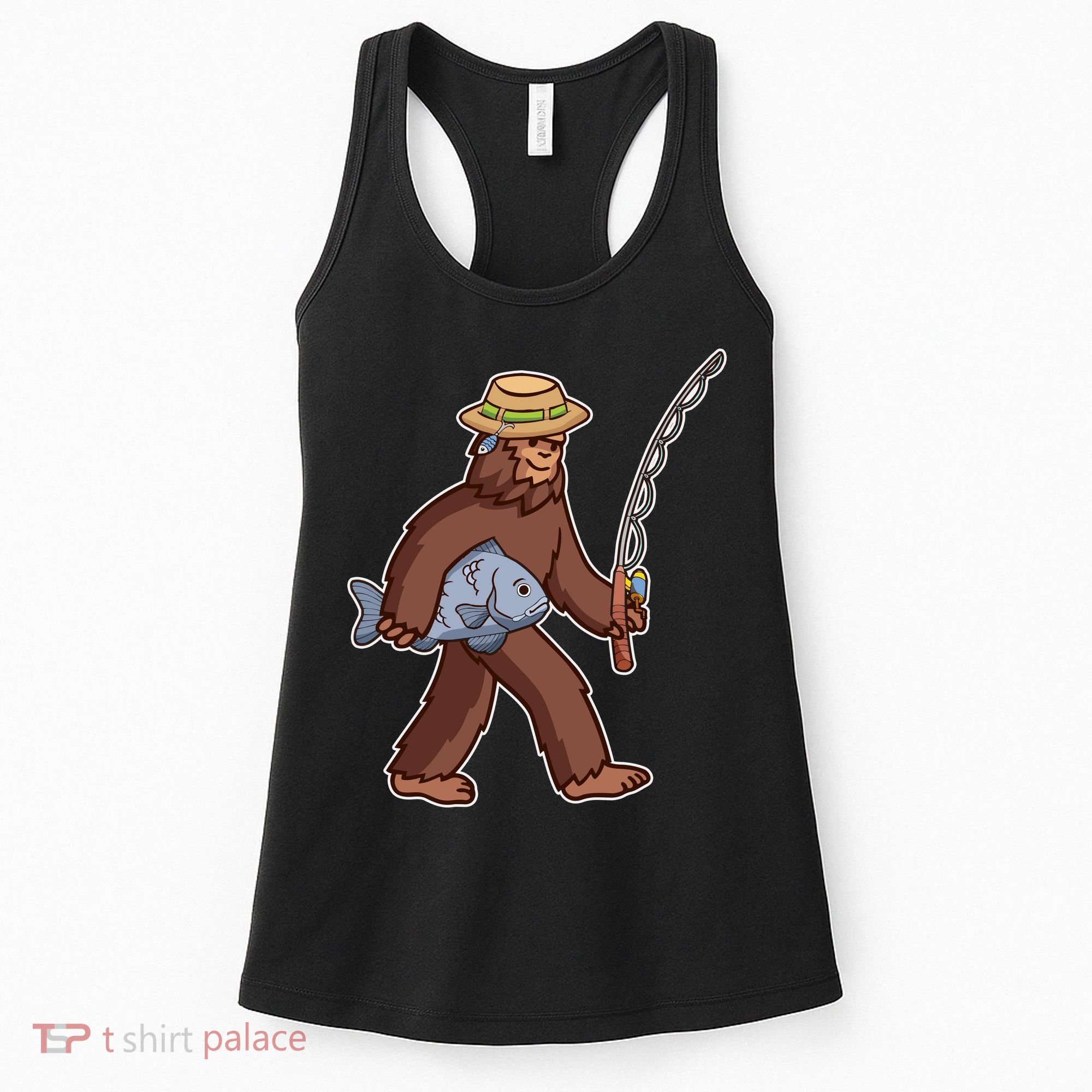 Sasquatch Gone Fishing Women's Tank Top
