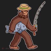 Sasquatch Gone Fishing Hat thumb 2