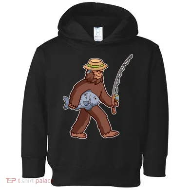 Sasquatch Gone Fishing Toddler Hoodie