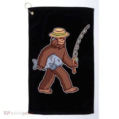 Sasquatch Gone Fishing Golf Towel