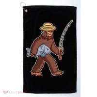 Sasquatch Gone Fishing Golf Towel thumb 0