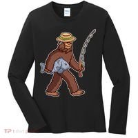 Sasquatch Gone Fishing Women's Long Sleeve Shirt thumb 0
