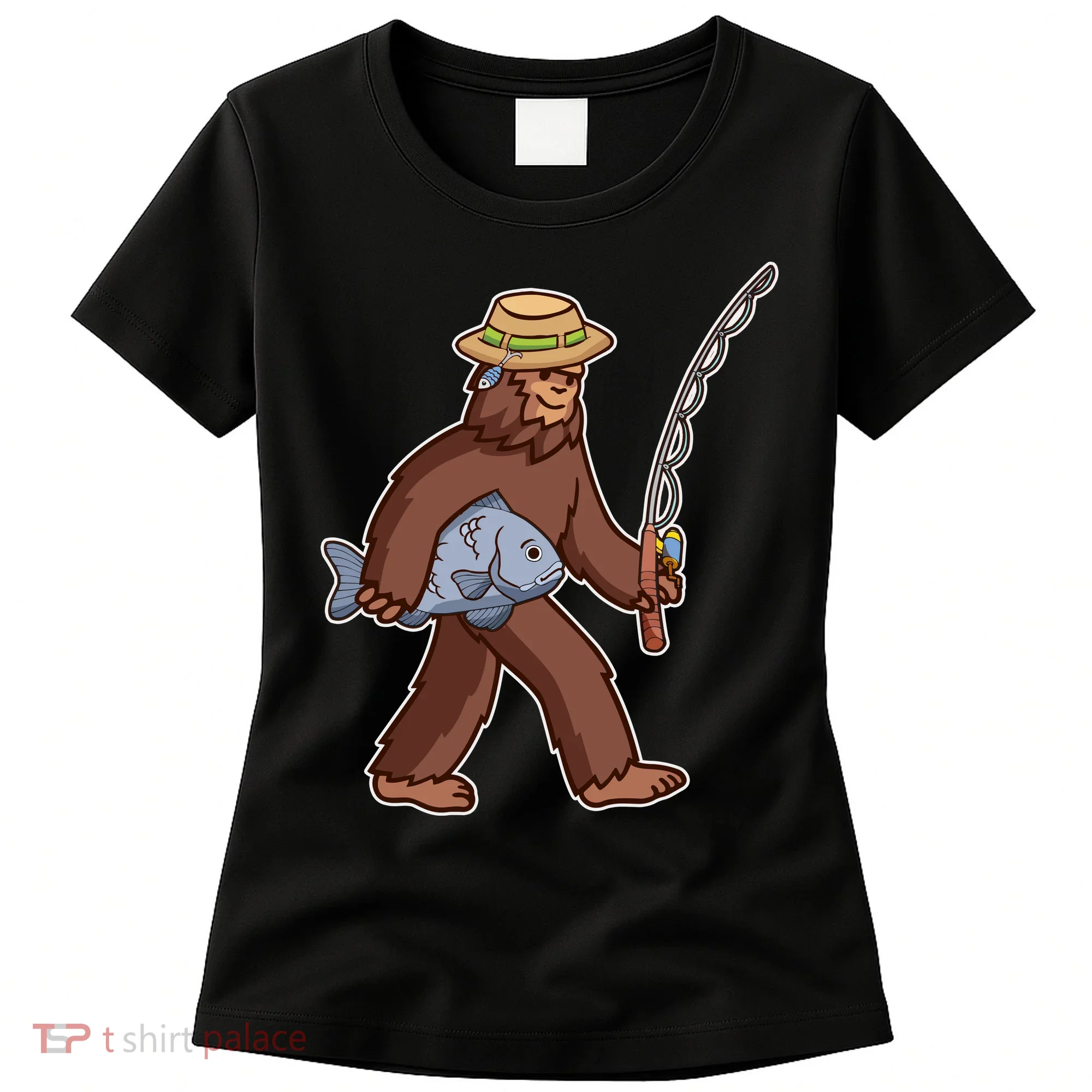 Sasquatch Gone Fishing Women's T-Shirt