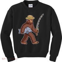 Sasquatch Gone Fishing Kids Sweatshirt thumb 0