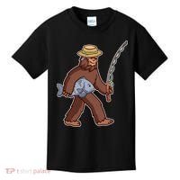 Sasquatch Gone Fishing Kids T-Shirt thumb 0