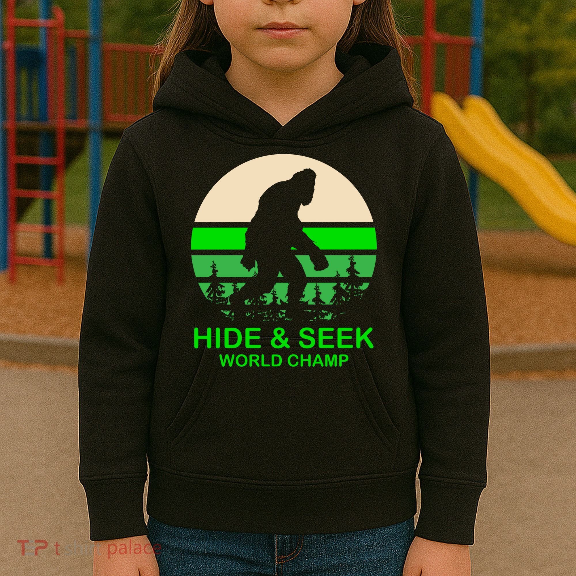 Sasquatch Hide And Seek World Champion Kids Hoodie