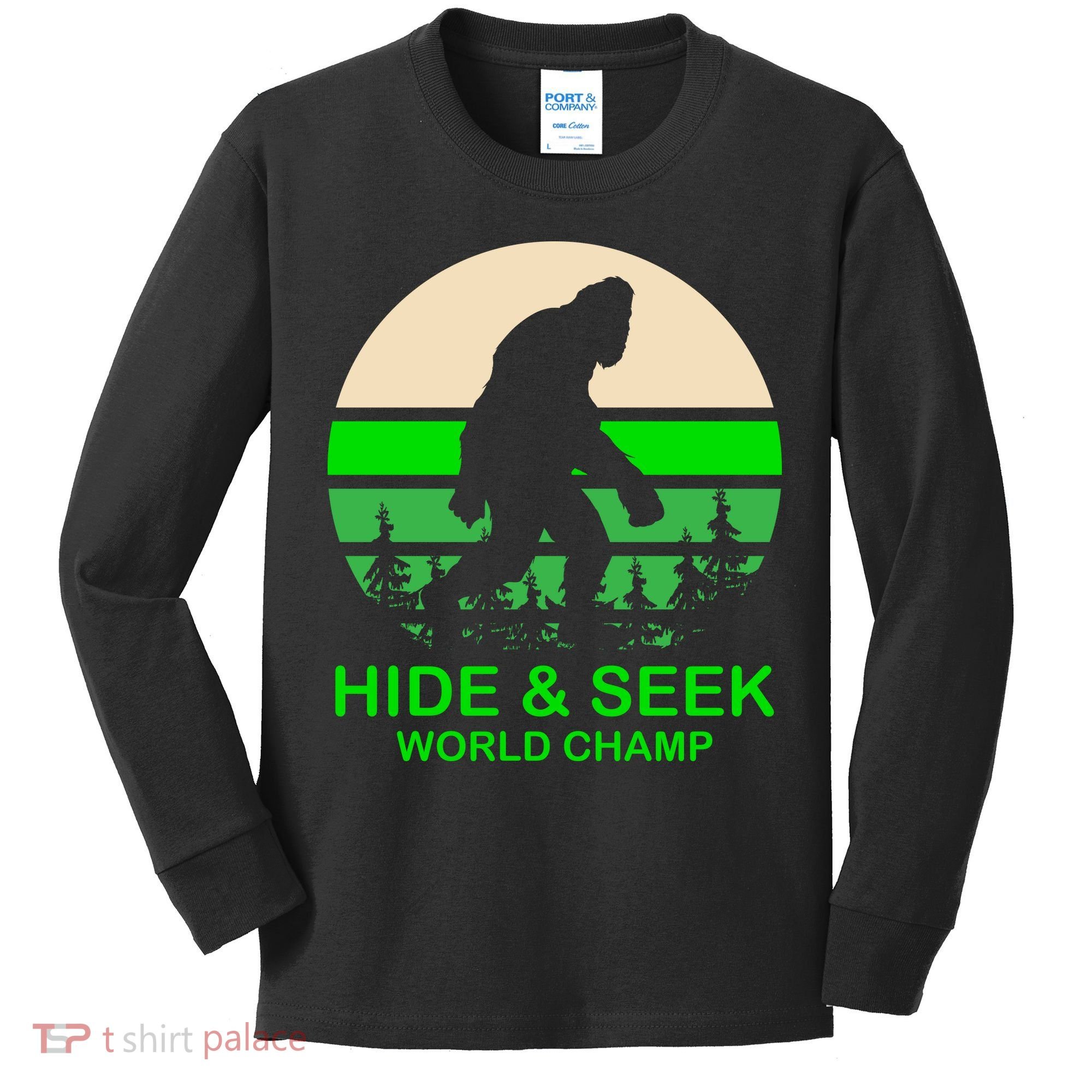 Sasquatch Hide And Seek World Champion Kids Long Sleeve Shirt