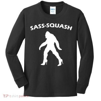 Sass-Squash Sassy Sasquatch Bigfoot Kids Long Sleeve Shirt