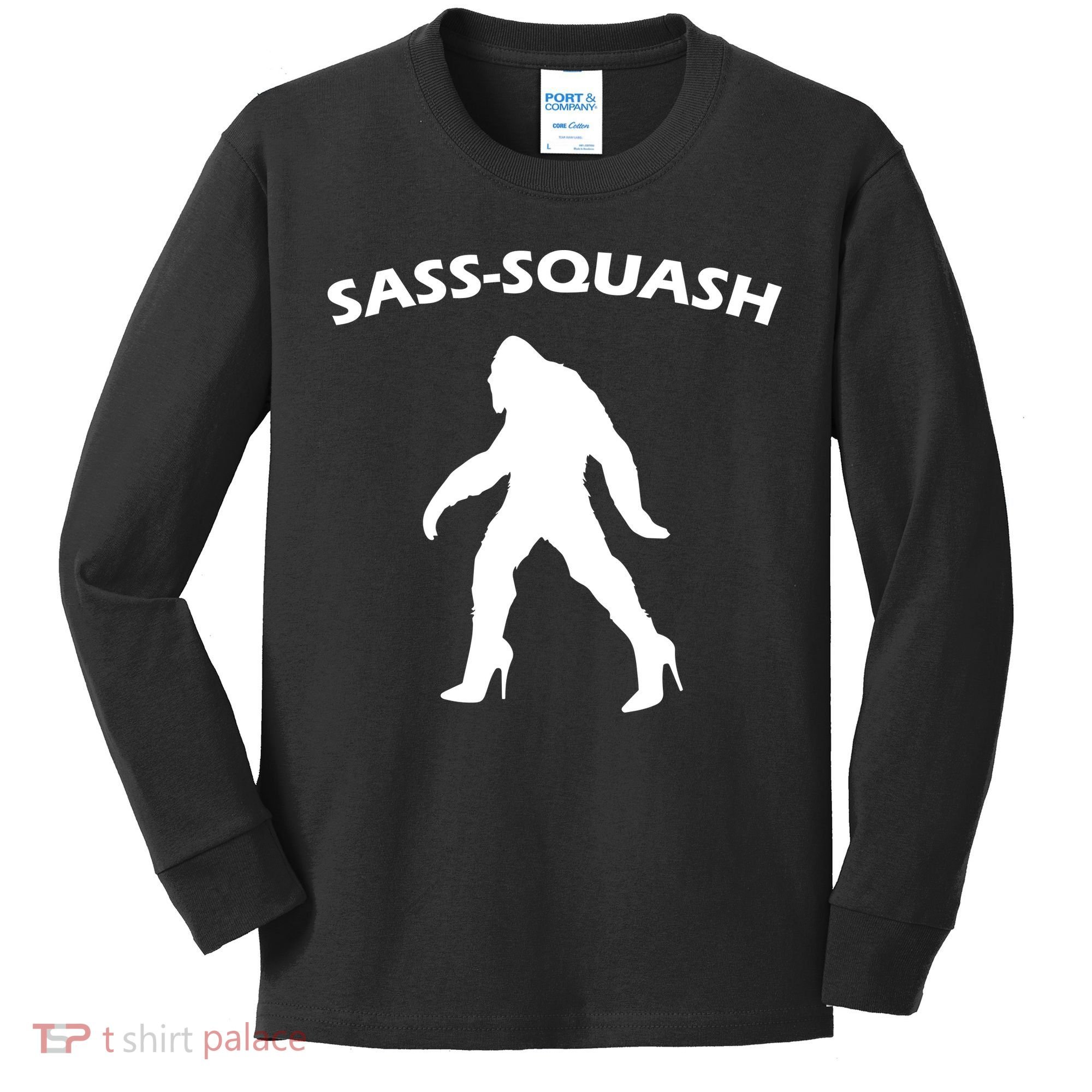 Sass-Squash Sassy Sasquatch Bigfoot Kids Long Sleeve Shirt