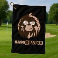 Sassquatch Funny Sasquatch Golf Towel thumb 1