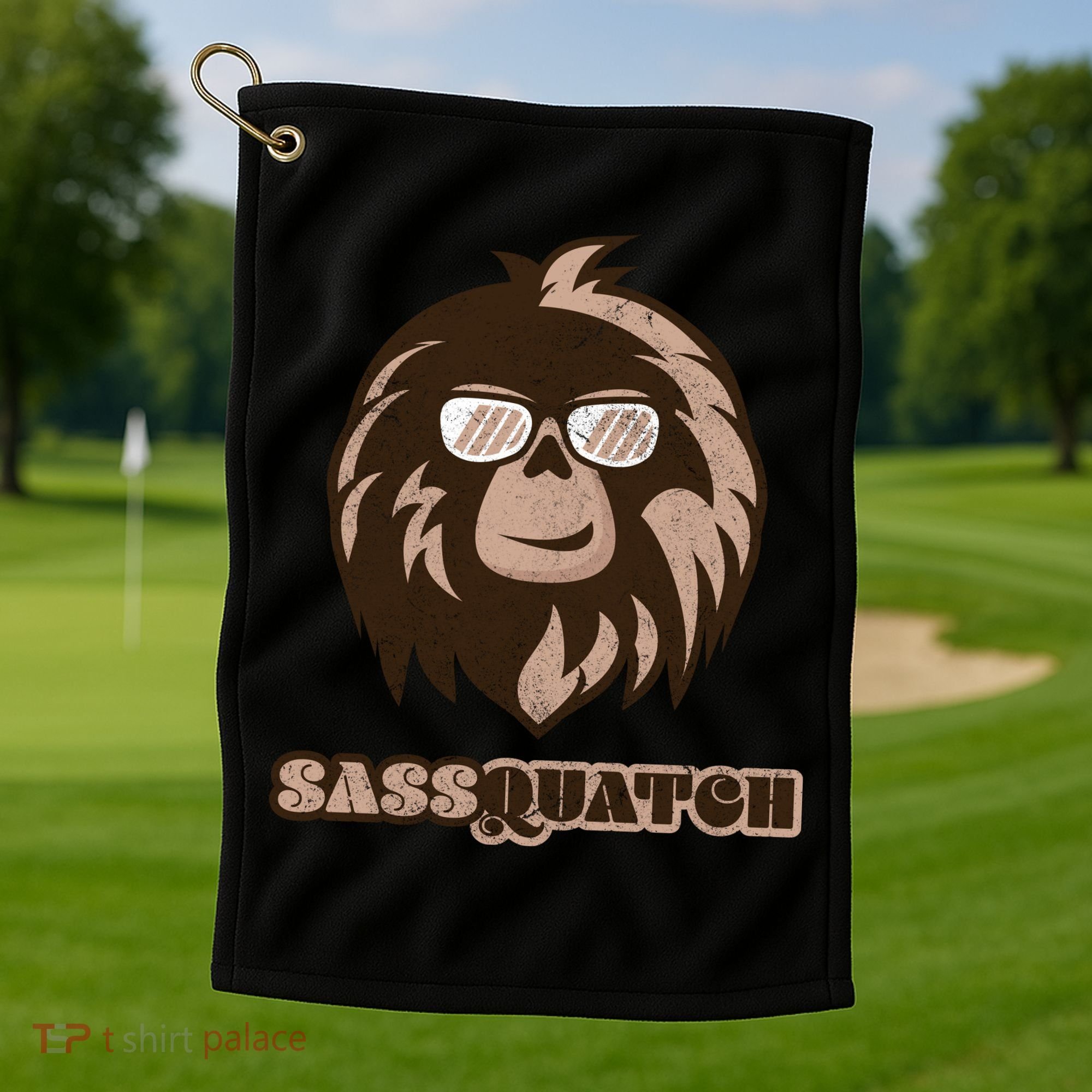 Sassquatch Funny Sasquatch Golf Towel