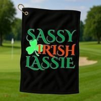Sassy Irish Lassie Golf Towel thumb 1