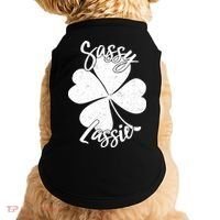Sassy Lassie Irish Clover St. Patrick's Day Doggie Tank thumb 0