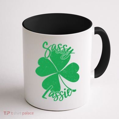 Sassy Lassie Irish Clover St. Patrick's Day Coffee Mug back