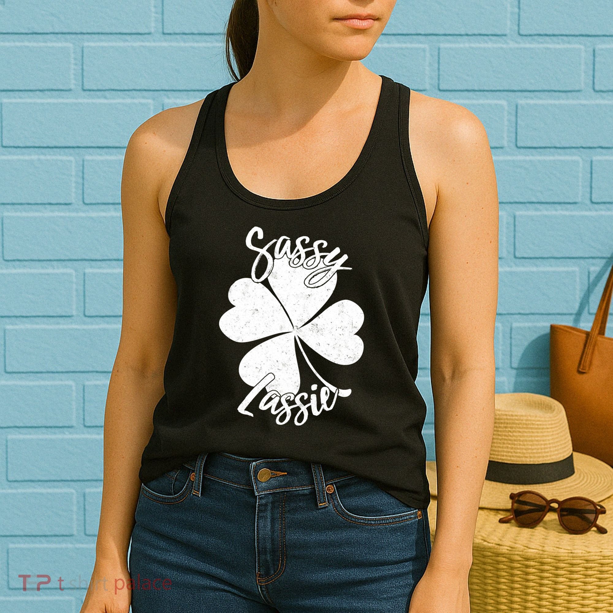 Sassy Lassie Irish Clover St. Patrick's Day Women's Tank Top