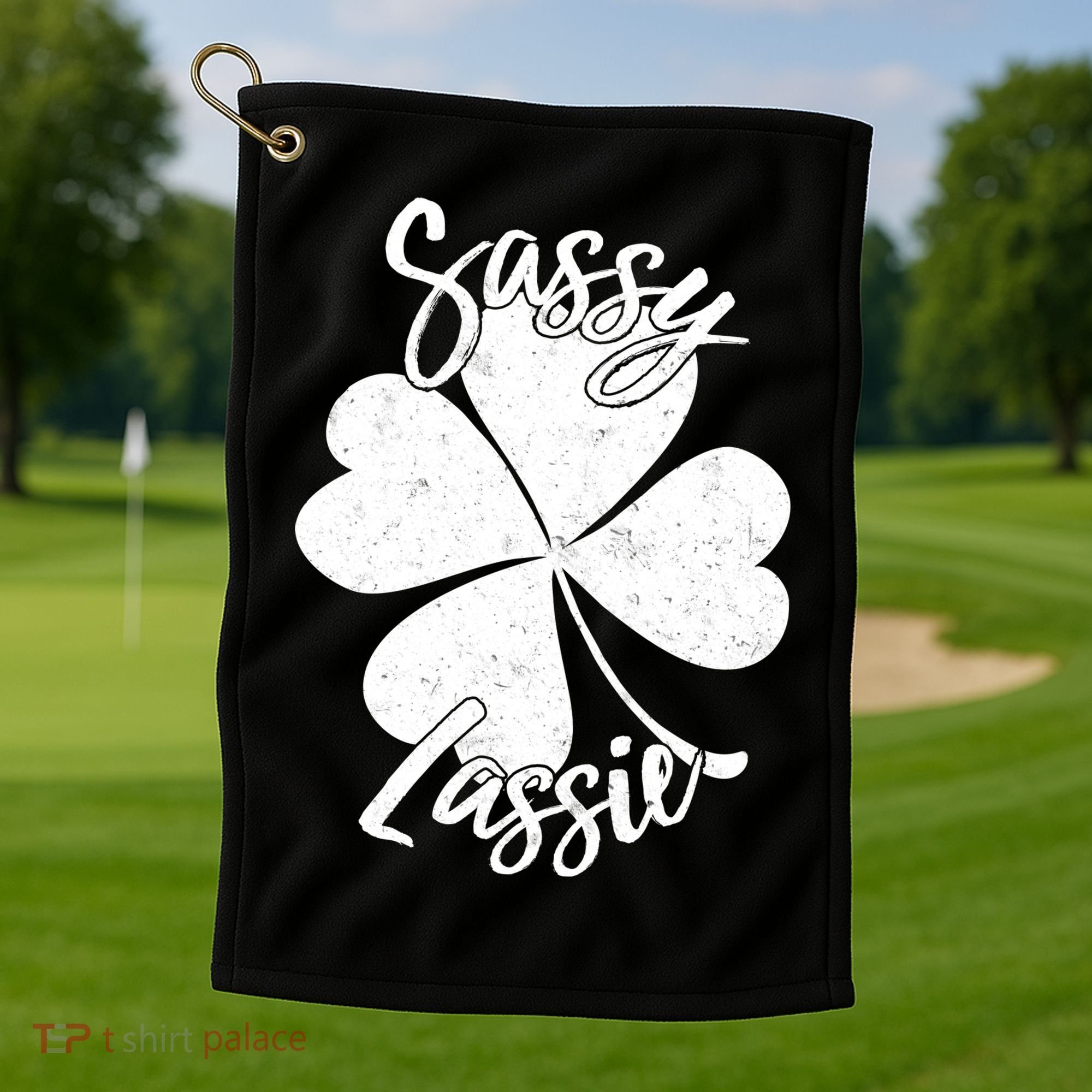 Sassy Lassie Irish Clover St. Patrick's Day Golf Towel